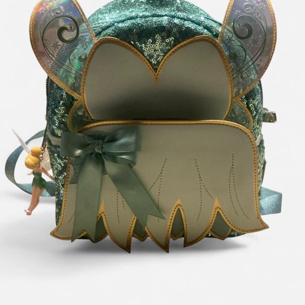 Disney tinkerbell green sequin backpack